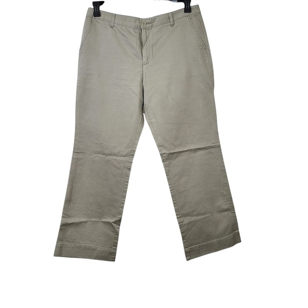 Gap Women's Y2K Hutton Khaki Straight Leg Chino Preppy Cotton Pants 16R Vintage